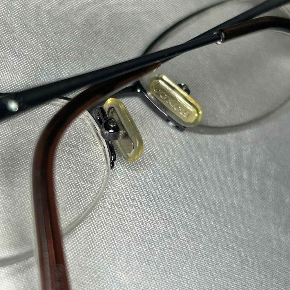 Coach Juliet 127 Slate Semi Rimless Eyeglasses Frames Rhinestone Floral Women